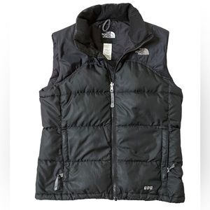 Girls Black North Face 600 Down Vest- sz L